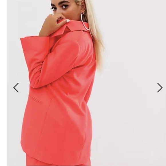 ASOS Coral Strong Shoulder Blazer Jacket size 2. Like new! - Picture 3 of 8